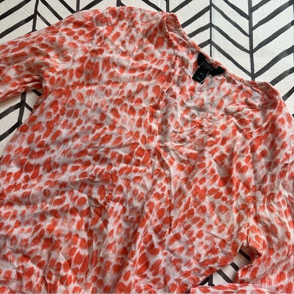 J. Crew Size XS Orange Leopard Print V-Neck Lightweight Tunic or Mini Dress - Picture 1 of 4